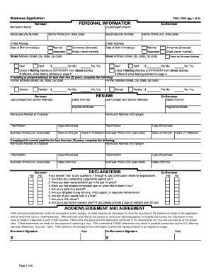 Business Loan Application Form