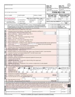 Missouri Corporation Income Tax Return Form MO-1120