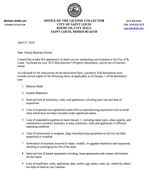 2010 Manufacturing Declaration Template With Letter 2010 Manufacturing Declaration Template With Letter - stlouis-mo