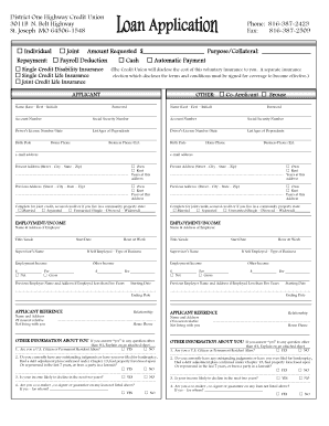 District One Highway Credit Union Loan Application