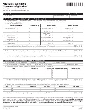 Genworth Life Insurance Application Supplement