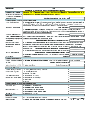 2013 Parochial Report