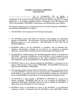 Material Transfer Agreement