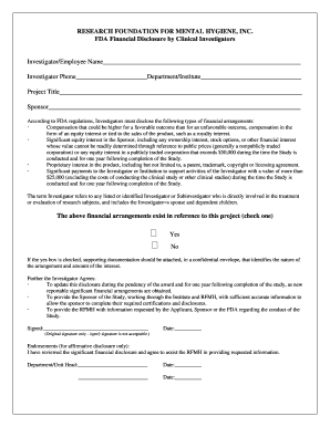 FDA Financial Disclosure by Clinical Investigators