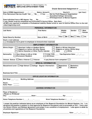 Employee Appointment Form