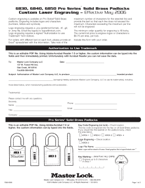 Master Lock Custom Engraving Form