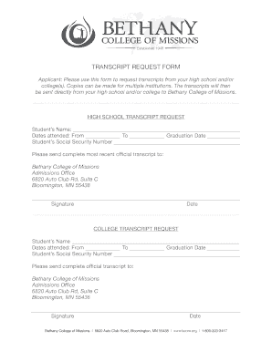 Transcript Request Form