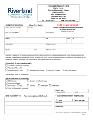 Transcript Request Form