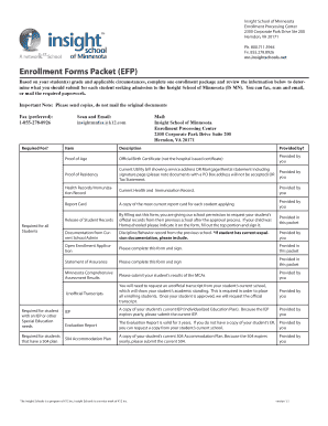 Insight School of Minnesota Enrollment Forms Packet