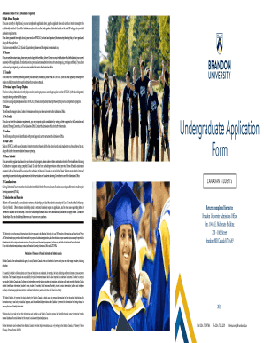 Brandon University Undergraduate Application Form