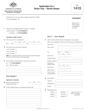 Visitor Visa Application Form 1419