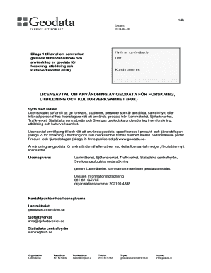 Swedish Geodata License Agreement for Research, Education, and Culture