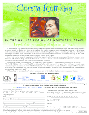 Coretta Scott King Forest Donation Form