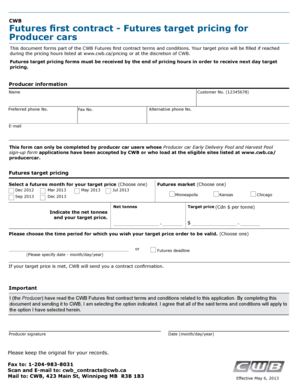 CWB Futures First Contract