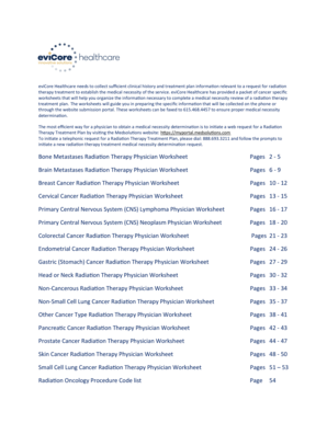 Radiation Therapy Physician Worksheet