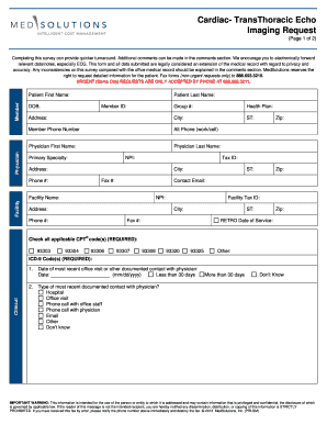 Cardiac Transthoracic Echo Imaging Request
