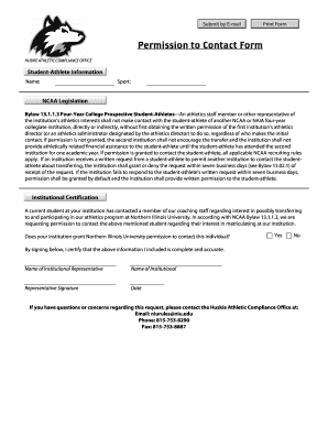 NCAA Permission to Contact Form