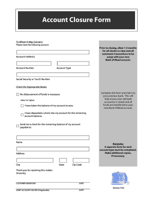 Account Closure Form