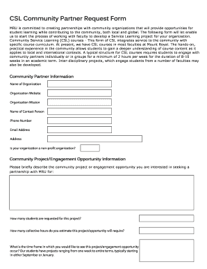 CSL Community Partner Request Form