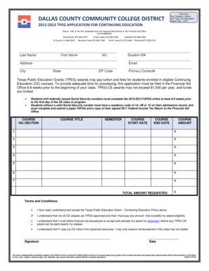 2012-2013 TPEG Application for Continuing Education