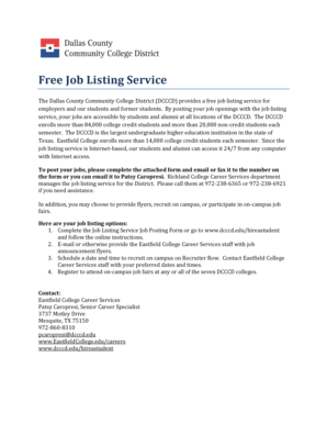 Job Listing Service Job Posting Form