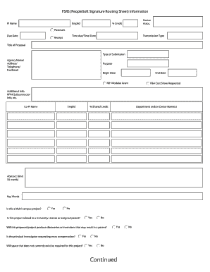 PeopleSoft Signature Routing Sheet