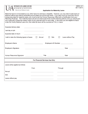 Application for Maternity Leave