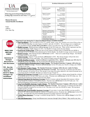 University of Arkansas Open Enrollment Form