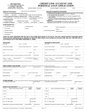 SIU Credit Union Personal Loan Application