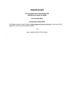 Michigan Voter Registration Application