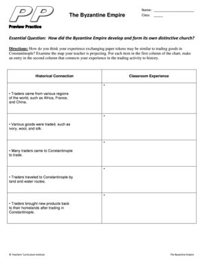 Byzantine Empire Classroom Activity