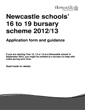 Newcastle Schools 16 to 19 Bursary Application Form