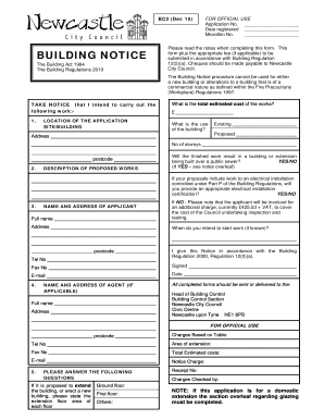 UK Building Notice Form