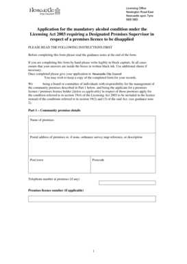 UK Mandatory Alcohol Condition Application
