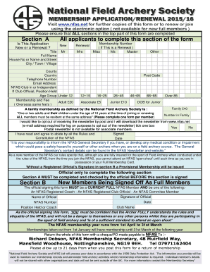 NFAS Membership Application Form