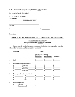 4a 214 community property and debt schedule form