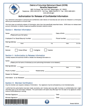 Authorization for Release of Confidential Information