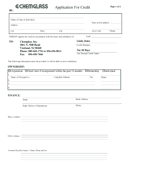 Credit Application Form