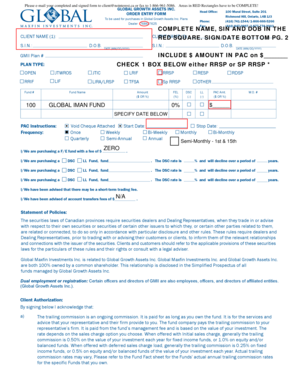 Global Growth Assets Inc. Order Entry Form