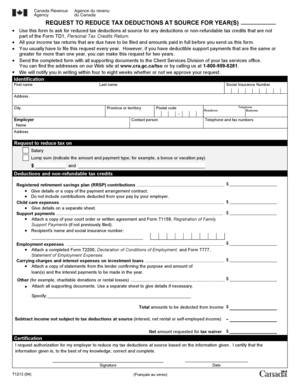 Request to Reduce Tax Deductions at Source