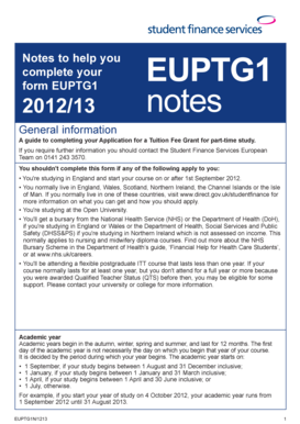 EUPTG1 Tuition Fee Grant Application