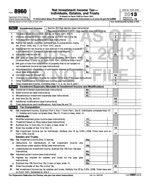 IRS Form 8960 Net Investment Income Tax