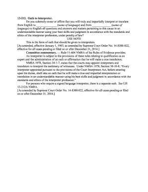 Oath to Interpreter