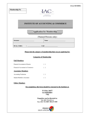 Application for Membership