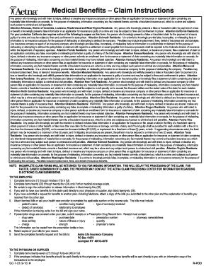 Aetna Medical Benefits Claim Form