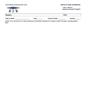 South Bend IEP Case Conference Notice
