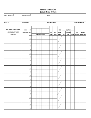 CERTIFIED PAYROLL FORM (Contractor May Use Own Form)