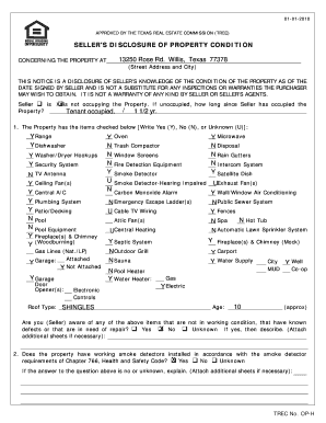 Texas Seller's Disclosure Notice