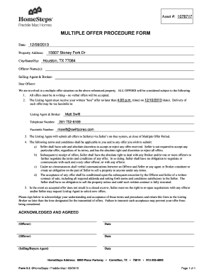 Multiple Offer Procedure Form