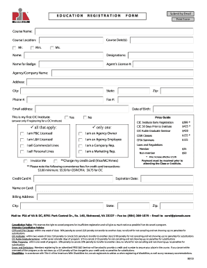 Education Registration Form